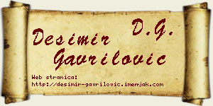 Desimir Gavrilović vizit kartica